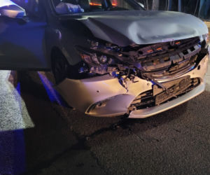 Wypadek na DK 25. W Tryszczynie zderzyły się trzy osobówki [ZDJĘCIA]
