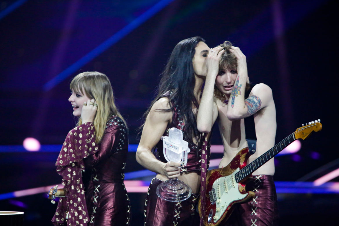 Eurowizja 2021 - Włochy i grupa Maneskin - radość po zwycięstwie