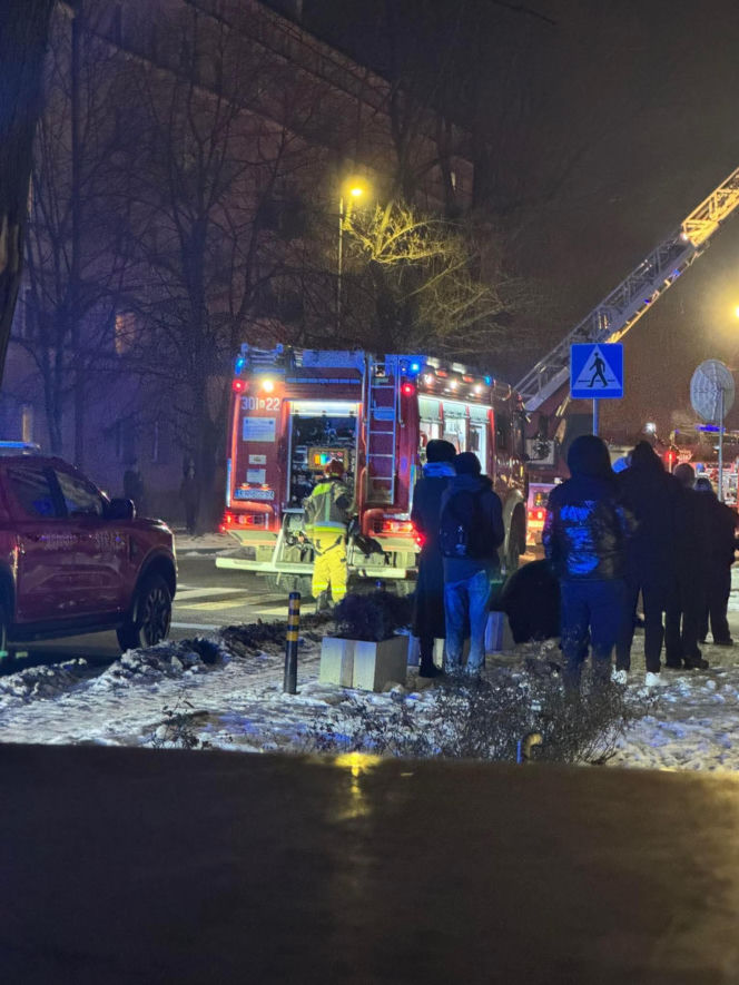 Pożar mieszkania przy ul. Grzegórzeckiej w Krakowie