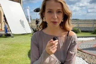 Karolina Ludwiniak na planie Rancza