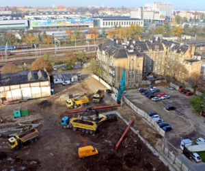 Trwają zaawansowane prace budowlane na terenie apartamentowca Delta 3 w Poznaniu