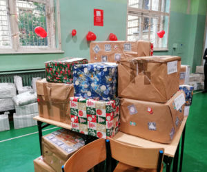Magazyn Szlachetnej Paczki na terenie Starego Miasta. W samym Krakowie Szlachetna Paczka miała w czasie weekendu cudów 18 magazynów.