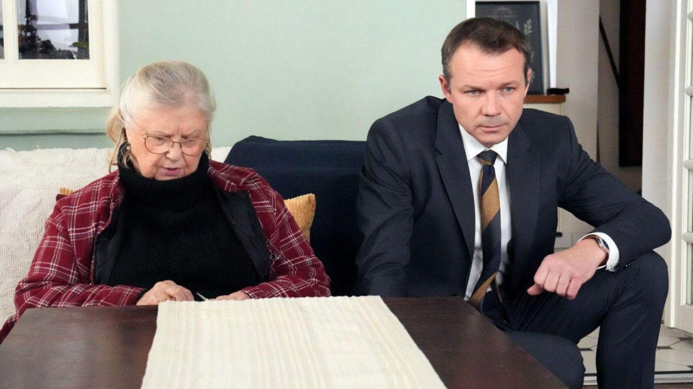 	Barwy szczęścia odc. 3156. Amelia (Stanisława Celińska), Bruno (Lesław Żurek)