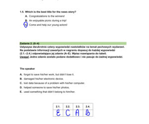 Próbny egzamin ósmoklasisty 2026 angielski - odpowiedzi