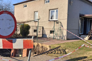 Wyrwa na będzińskiej posesji