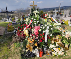 Grób zmarłego strażaka