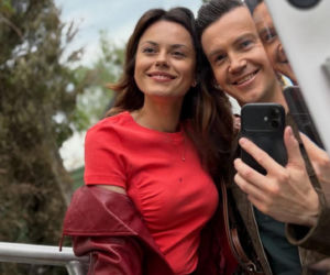 M jak miłość po wakacjach. Kasia (Paulina Lasota), Jakub Karski (Krzysztof Kwiatkowski) na planie