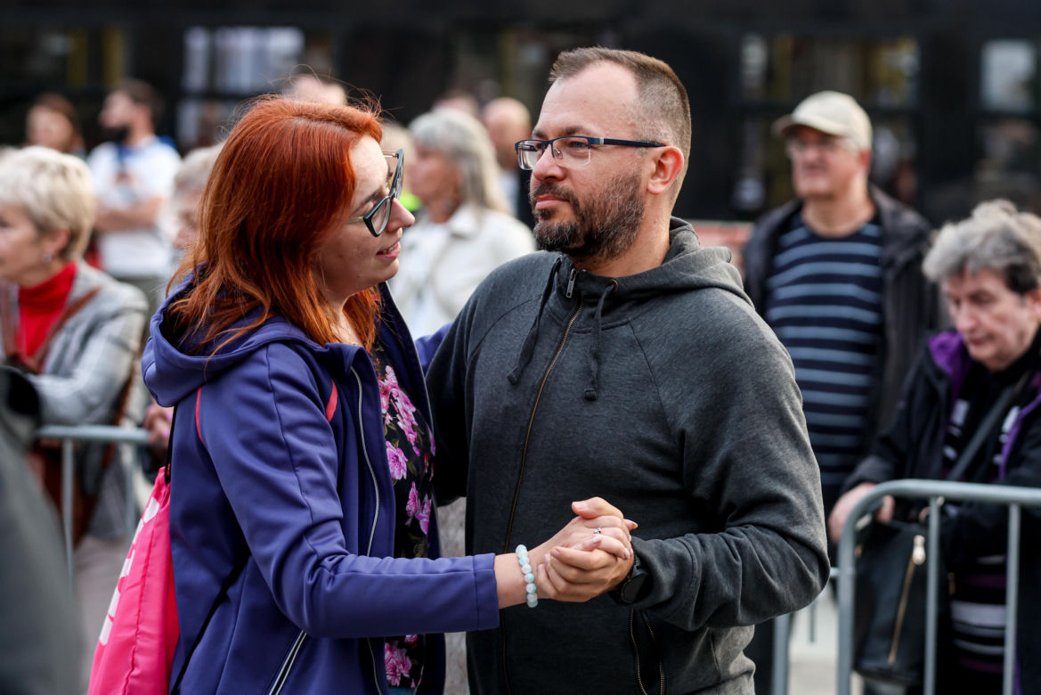 Potańcówka przed Teatrem Śląskim w Katowicach 
