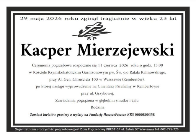 23-letni Kacper zginął tragicznym wypadku motocyklowym. „Odszedł na początku swojej życiowej i mundurowej drogi”
