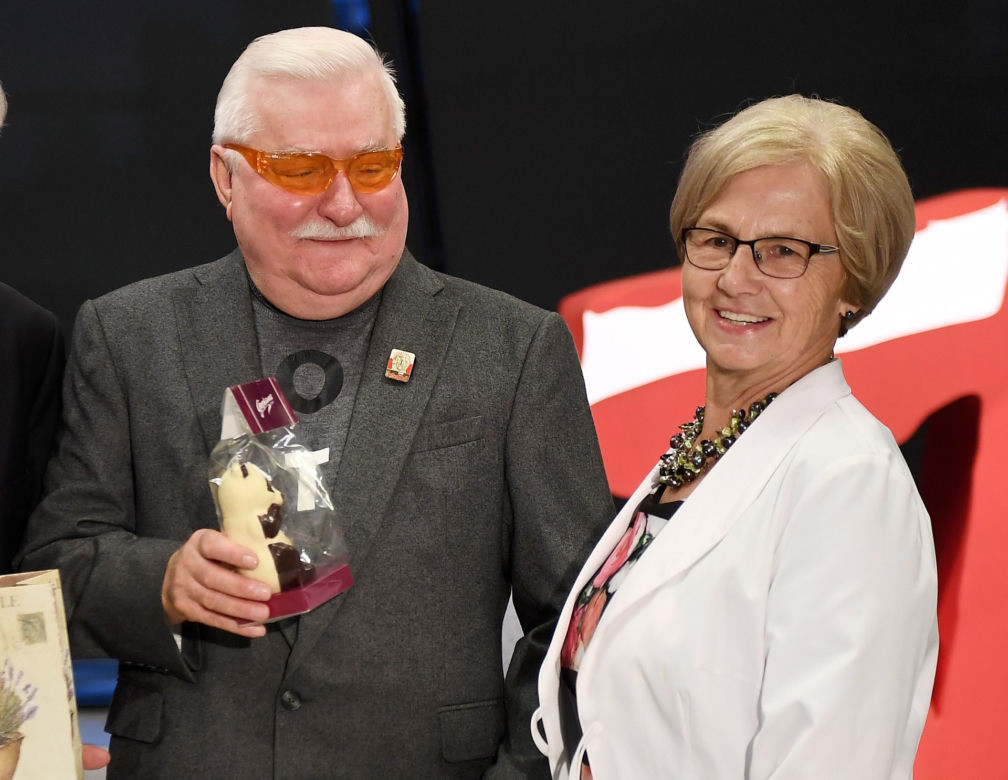 Lech Wałęsa z żoną Danutą