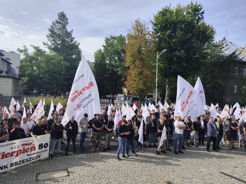Protest górników i hutników