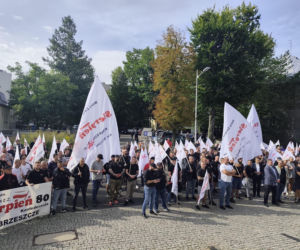 Protest górników i hutników