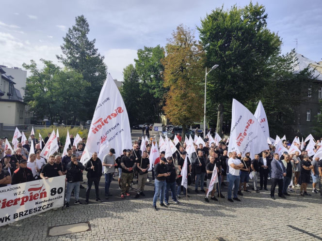 Protest górników i hutników