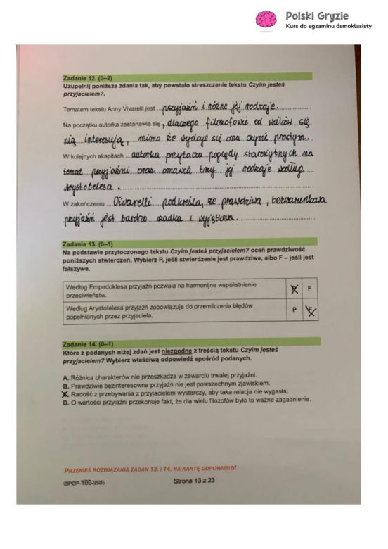 Egzamin ósmoklasisty 2025 - polski