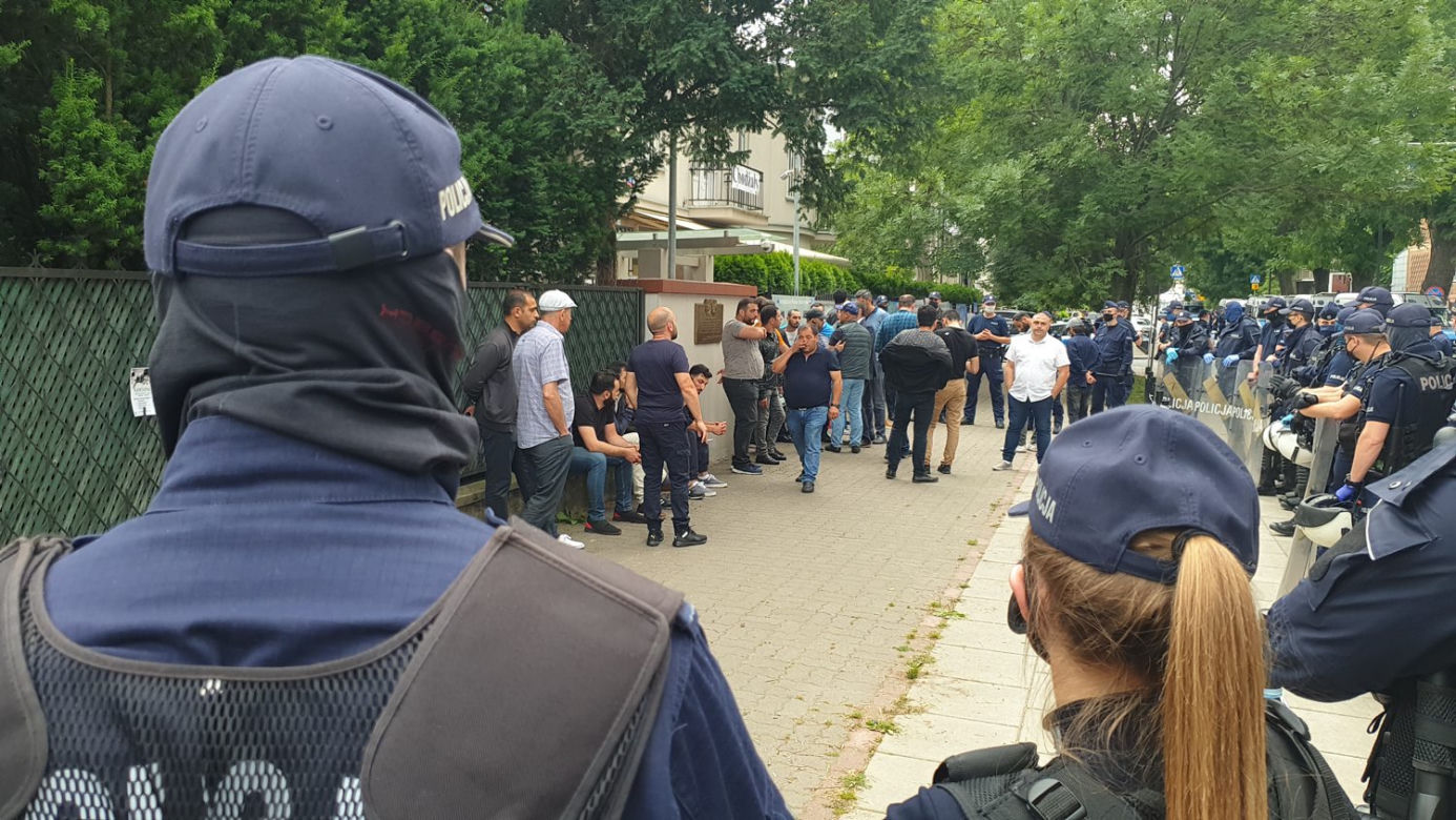 Manifestacja pod ambasadą Azerbejdżanu