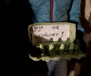 Protest przeciwko kardynałowi Stanisławowi Dziwiszowi w Krakowie