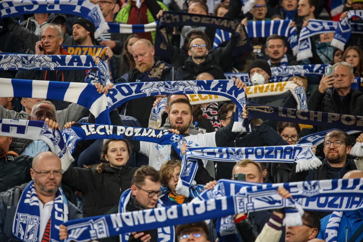 Kibice na meczu Lech Poznań - ŁKS Łódź