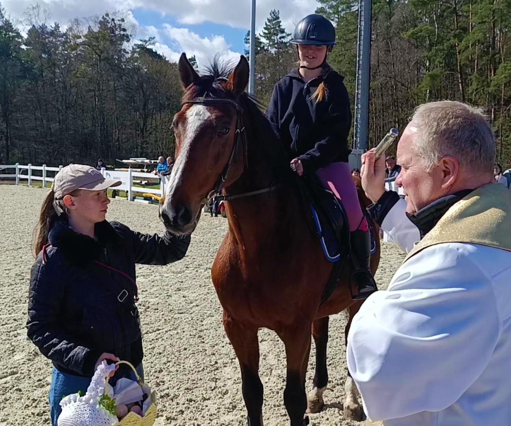 Konna święconka w Szczecinie. Tłumy mieszkańców odwiedziły ośrodek jeździecki na Osowie
