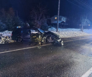 wypadek w Parszowie 11.02.2022