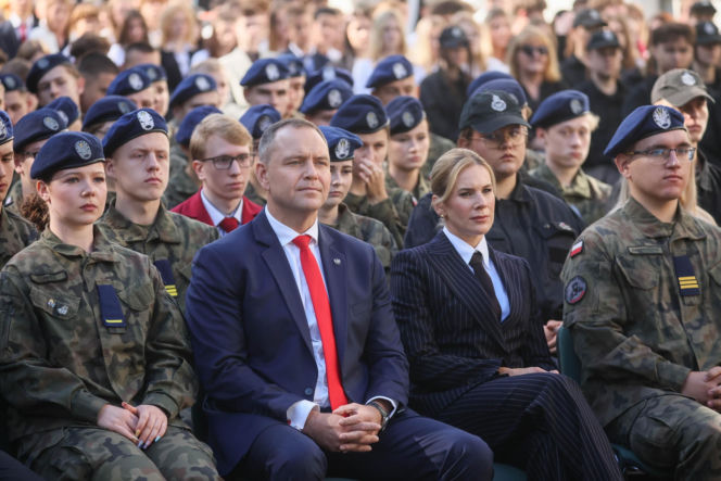 Karol i Marta Nawroccy na rozpoczęciu roku szkolnego