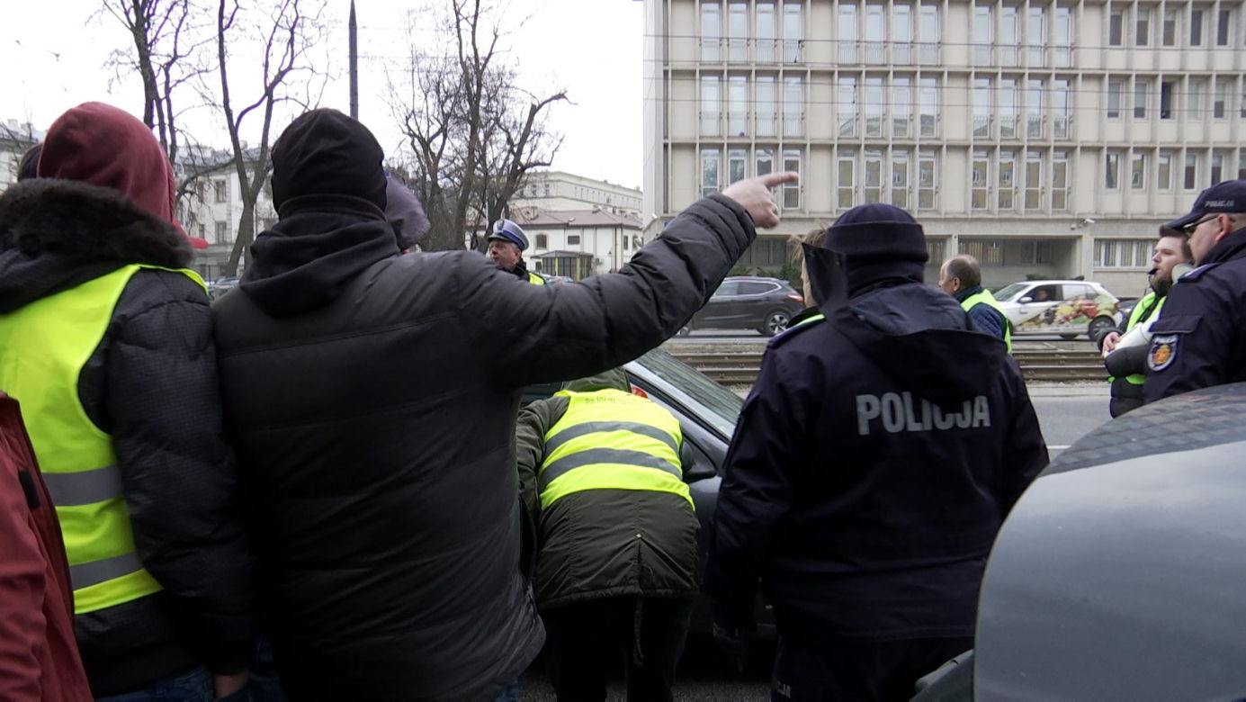 Protest taksówkarzy w Warszawie