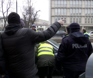 Protest taksówkarzy w Warszawie