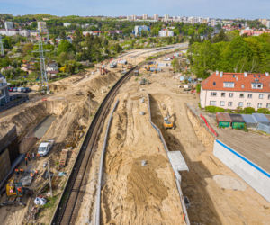 Budowa węzła Łękno - maj 2020