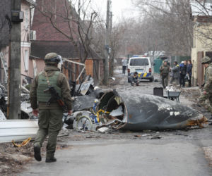 Wojna na Ukrainie - zniszczenia w Kijowie
