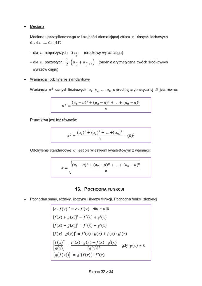 wzory matematyczne matura 2026