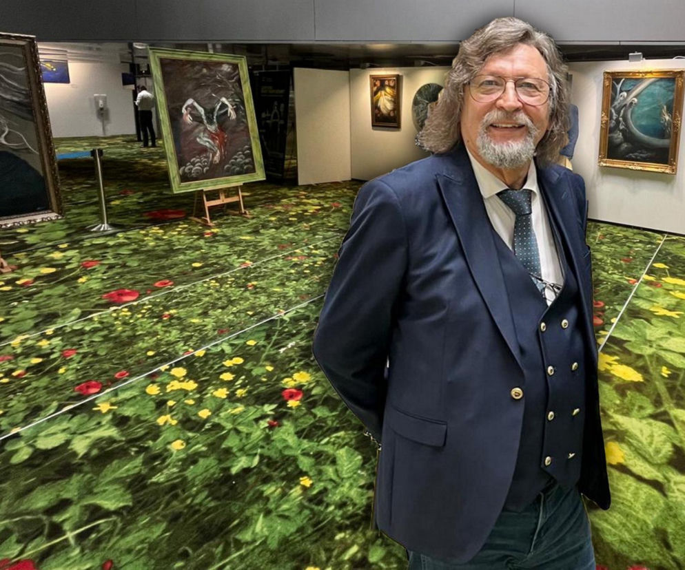 Kuzyn Kaczyńskiego pokazał swoje dzieła w Parlamencie Europejskim. Była premier wśród gości wystawy