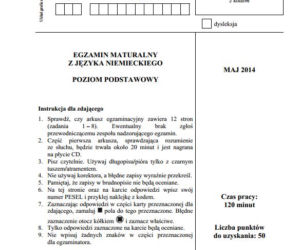 Arkusze niemiecki podstawowy matura 2014
