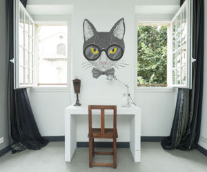 Naklejka lateksowa Hipster cat