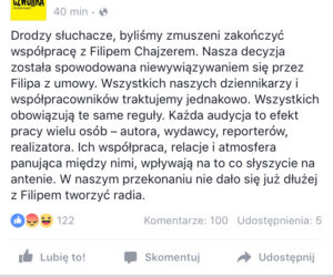 Chajzer odchodzi z Polskiego Radia!