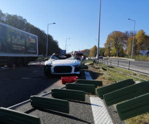 Audi R8 V10 rozbite na obwodnicy Tarnowa