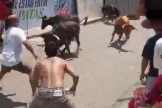 Szokujące sceny podczas gonitwy byków. Mężczyzna oszukał przeznaczenie