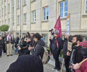 Protest pod ambasadą Izraela w Warszawie (30.04.2026)