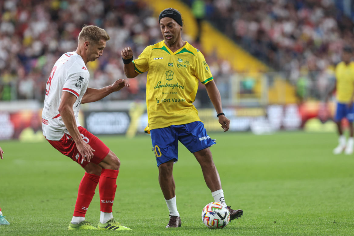 Ronaldinho na Stadionie Śląskim w meczu gwiazd Polska - Brazylia