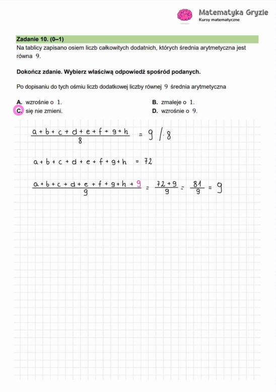 Próbny egzamin ósmoklasisty 2026 - MATEMATYKA. Poprawne odpowiedzi