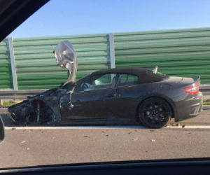 Maserati rozbite na S8. Dwie kolizje w tym samym miejscu
