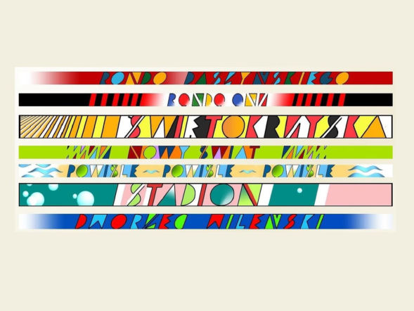 Wczesna wizualizacja projektu Wojciecha Fangora dla Metra Warszawskiego