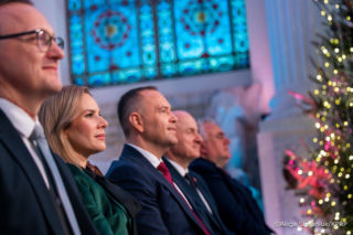 Karol i Marta Nawroccy na kolędowaniu