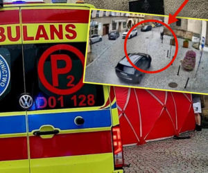 Natan i jego tata zginęli w tragicznym wypadku w Bardzie. Monitoring uchwycił moment dramatu przed bazyliką