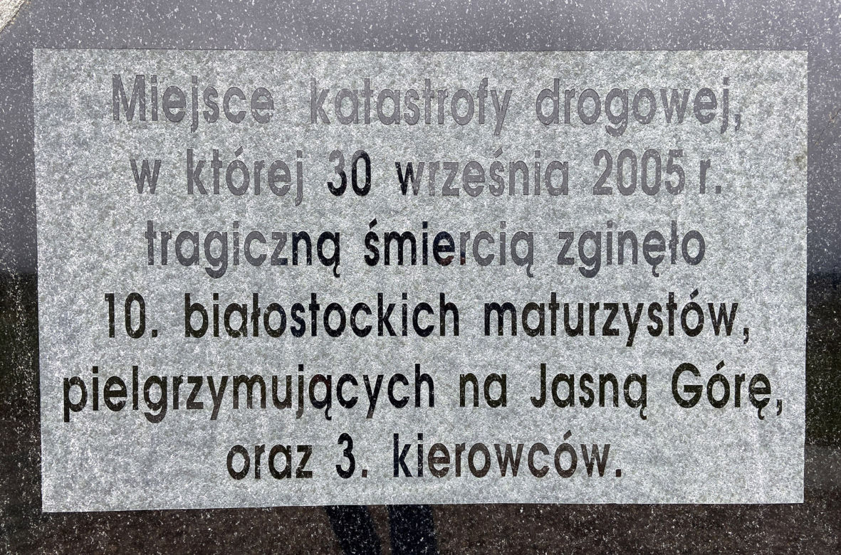 20. rocznica katastrofy autokaru pod Jeżewem