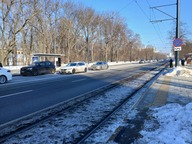 Torowisko w al. Waszyngtona w Warszawie przed remontem