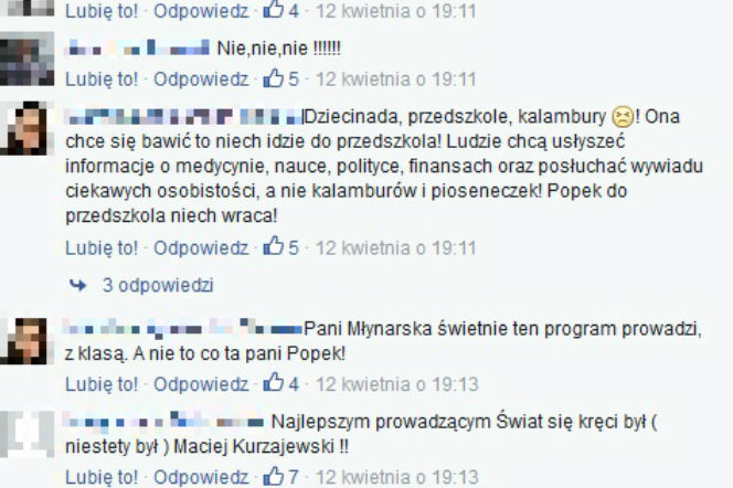 Widzowie krytykują Annę Popek