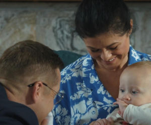 M jak miłość odc. 1903. Antoś (Mark Myronenko), Kinga (Katarzyna Cichopek), Piotrek (Marcin Mroczek)