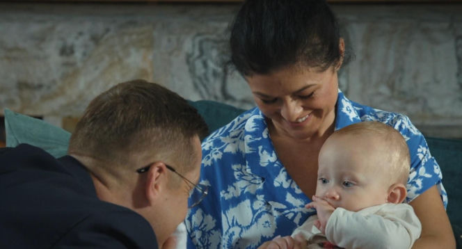 M jak miłość odc. 1903. Antoś (Mark Myronenko), Kinga (Katarzyna Cichopek), Piotrek (Marcin Mroczek)