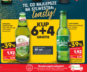Piwo Carlsberg i piwo Pils browar Namysłów w cenie, 1,92 zł/0,5 l