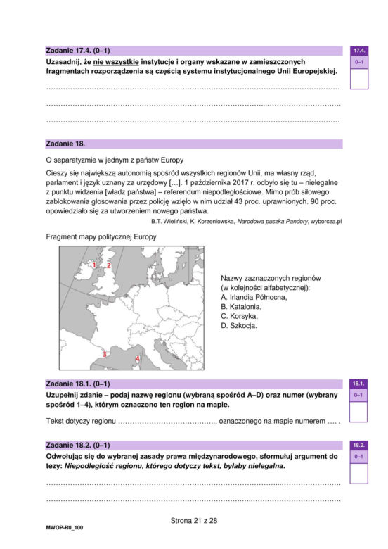 Matura 2024: WOS poziom rozszerzony, ODPOWIEDZI i ARKUSZE CKE do ściągnięcia NOWA FORMUŁA 2023