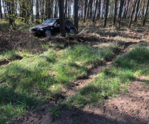 Brawurową jazdę BMW zakończył w lesie